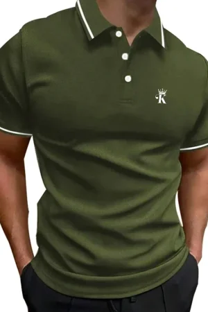 Men's Golf Shirt Golf Polo Work Casual Lapel Short Sleeve Basic Modern Color Block Spring & Summer Regular Fit Men's Clothing