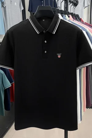 Men's high-quality, comfortable and breathable T-shirts, POLO shirts, 100% pure cotton POLO shirts, casual shorts, summer fashio